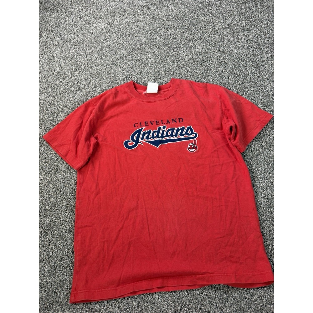 Vintage Y2K Cleveland Indians MLB T Shirt Men's Size Medium Red